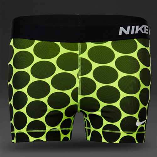 Nike Pro 3 Inch Big Dot Shorts Volt/Black/White for Women